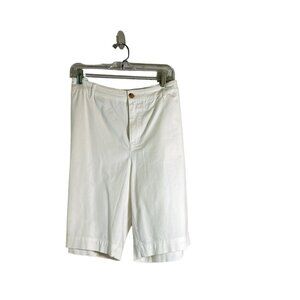 NWOT Denim & Co. Women's White EasyWear Twill 4-Pocket Bermuda Shorts Size 20